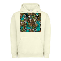 Pigment Pistachio Longhorn Pattern Urban Hoodie - CowhideDigitalArt