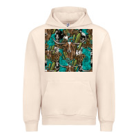 Sandshell Longhorn Pattern Urban Hoodie - CowhideDigitalArt