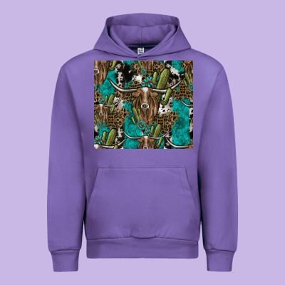 Longhorn Pattern Urban Hoodie Designed By Cowhidedigitalart