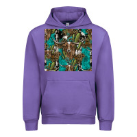 Tulip Longhorn Pattern Urban Hoodie - CowhideDigitalArt