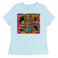 Baby Blue rodeo serape leopard glitter Ladies Tee - Artiststas
