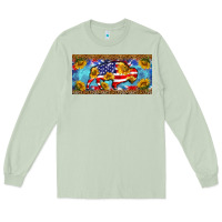 Matcha bison amerıcan flag  license plate template Long Sleeve Tee - BarkalooDesign