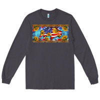 Smoke bison amerıcan flag  license plate template Long Sleeve Tee - BarkalooDesign
