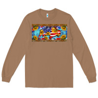 Toasted Coconut bison amerıcan flag  license plate template Long Sleeve Tee - BarkalooDesign