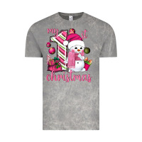 Cloud Rock My 1st. pink Christmas with cute snowman Vintage Tee - NancyCooperArtShop