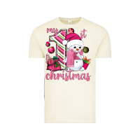 Vintage Arctic My 1st. pink Christmas with cute snowman Vintage Tee - NancyCooperArtShop