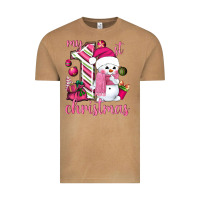 Vintage Camel My 1st. pink Christmas with cute snowman Vintage Tee - NancyCooperArtShop