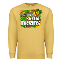 Antique Gold St. Patrick's Little miss shenanigans Premium Sweatshirt - OliviaCreatesArt