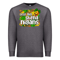 Charcoal Heather St. Patrick's Little miss shenanigans Premium Sweatshirt - OliviaCreatesArt
