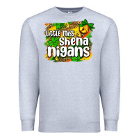 Heather Grey St. Patrick's Little miss shenanigans Premium Sweatshirt - OliviaCreatesArt