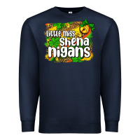 Navy St. Patrick's Little miss shenanigans Premium Sweatshirt - OliviaCreatesArt