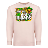 Pale Pink St. Patrick's Little miss shenanigans Premium Sweatshirt - OliviaCreatesArt