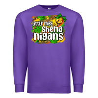 Purple St. Patrick's Little miss shenanigans Premium Sweatshirt - OliviaCreatesArt
