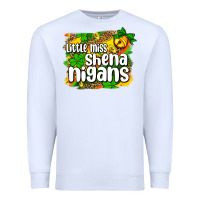White St. Patrick's Little miss shenanigans Premium Sweatshirt - OliviaCreatesArt