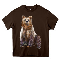 Chocolate Brown bear Heavy Core Tee - Artiststas