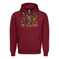 Burgundy im just here for the crawfish Zipper Hoodie - CowGirlArtShop