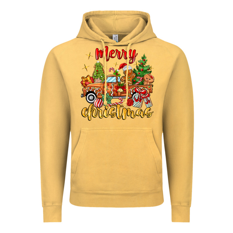 Merry Christmas Gingerbread Truck Vintage Hoodie by MaliasSmallBusiness | Teevron