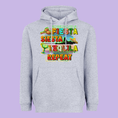 Fiesta Siesta Tequila Repeat Heavyweight Hoodie Designed By Fadigitalartstudio