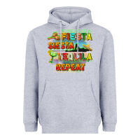 Heather Grey Fiesta siesta tequila repeat Heavyweight Hoodie - FaDigitalArtStudio