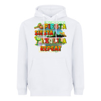 White Fiesta siesta tequila repeat Heavyweight Hoodie - FaDigitalArtStudio