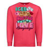 Cardinal Iced Coffee is my love language Valentine's Day Premium Sweatshirt - FaDigitalArtStudio