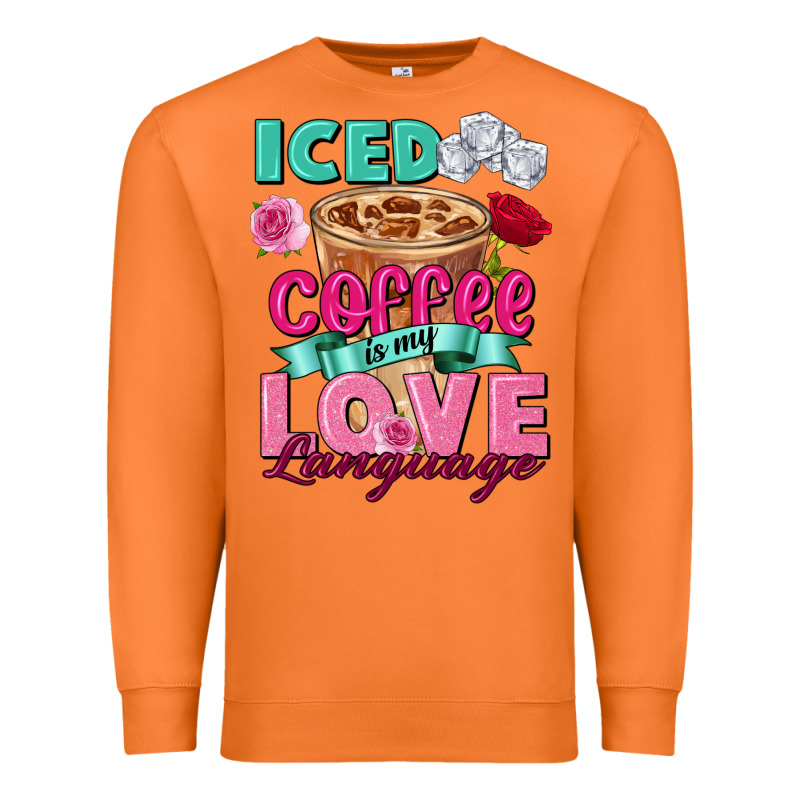 Iced Coffee Is My Love Language Valentine's Day Premium Sweatshirt by FaDigitalArtStudio | Teevron