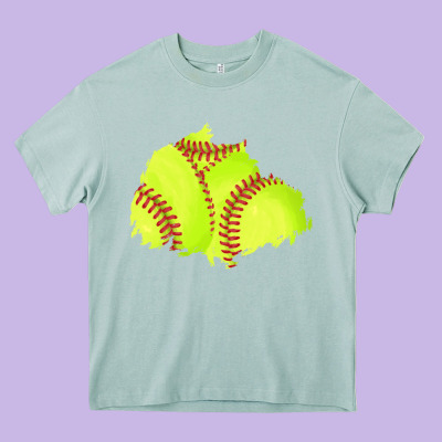 Softball Patch Heavy Core Tee Designed By Adodesignshop
