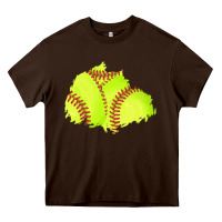 Chocolate Brown softball patch Heavy Core Tee - AdoDesignShop