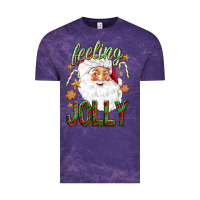 Cloud Purple Feeling Jolly with Santa Vintage Tee - NancyCooperArtShop