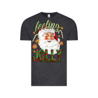Vintage Black Feeling Jolly with Santa Vintage Tee - NancyCooperArtShop