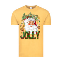 Vintage Mustard Feeling Jolly with Santa Vintage Tee - NancyCooperArtShop