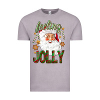 Vintage Zinc Feeling Jolly with Santa Vintage Tee - NancyCooperArtShop