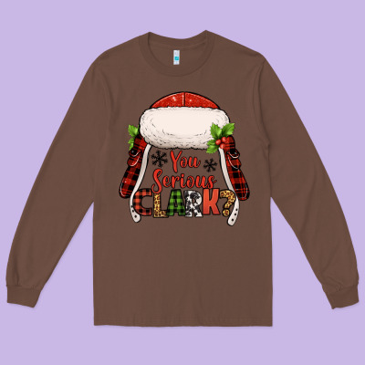 Western You Serious Clark Christmas Long Sleeve Tee Designed By Jasminsmagicworld