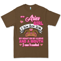 Cacao As A Aries Girl I Was Born With My Heart On My Sleeve And A Mouth Premium Tee - Jasminsmagicworld