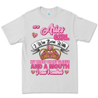 Dove Grey As A Aries Girl I Was Born With My Heart On My Sleeve And A Mouth Premium Tee - Jasminsmagicworld