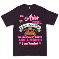 Plum As A Aries Girl I Was Born With My Heart On My Sleeve And A Mouth Premium Tee - Jasminsmagicworld