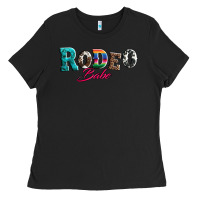 Black rodeo babe turquoise serape cowhide leopard Ladies Tee - Artiststas