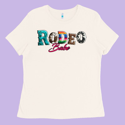 Rodeo Babe Turquoise Serape Cowhide Leopard Ladies Tee Designed By Artiststas