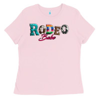 Bubblegum Pink rodeo babe turquoise serape cowhide leopard Ladies Tee - Artiststas