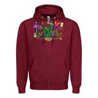 Burgundy cma mardi gras cowgirl Zipper Hoodie - CowGirlArtShop