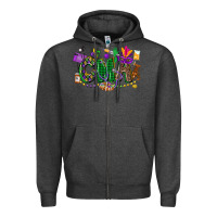 Charcoal Heather cma mardi gras cowgirl Zipper Hoodie - CowGirlArtShop