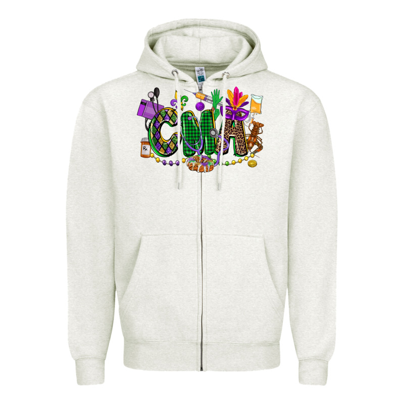 Cma Mardi Gras Cowgirl Zipper Hoodie by CowGirlArtShop | Teevron