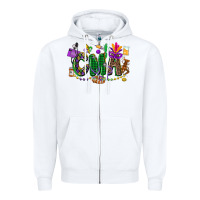 White cma mardi gras cowgirl Zipper Hoodie - CowGirlArtShop