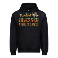 Black Thankful Blessed And Kind Of A Mess Urban Hoodie - CowhideDigitalArt