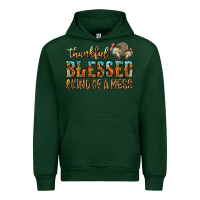Forest Green Thankful Blessed And Kind Of A Mess Urban Hoodie - CowhideDigitalArt