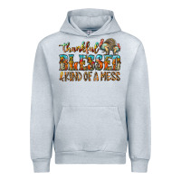 Heather Grey Thankful Blessed And Kind Of A Mess Urban Hoodie - CowhideDigitalArt