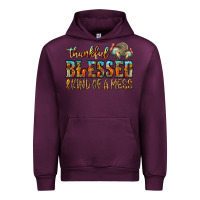 Mauve Wine Thankful Blessed And Kind Of A Mess Urban Hoodie - CowhideDigitalArt