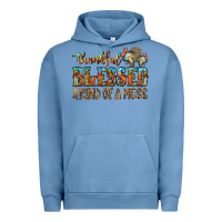 Pigment Pebble Blue Thankful Blessed And Kind Of A Mess Urban Hoodie - CowhideDigitalArt