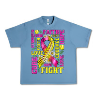 Pebble Blue breast cancer softball ribbon love cure fight bbs Urban Heavy Tee - BundleAndBundleShop