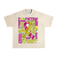 Breast Cancer Softball Ribbon Love Cure Fight Bbs Urban Heavy Tee | Teevron
